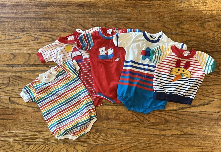 Vintage  1980s Health-Tex baby romper Lot Of 5 Embroidered Kite 18 Months