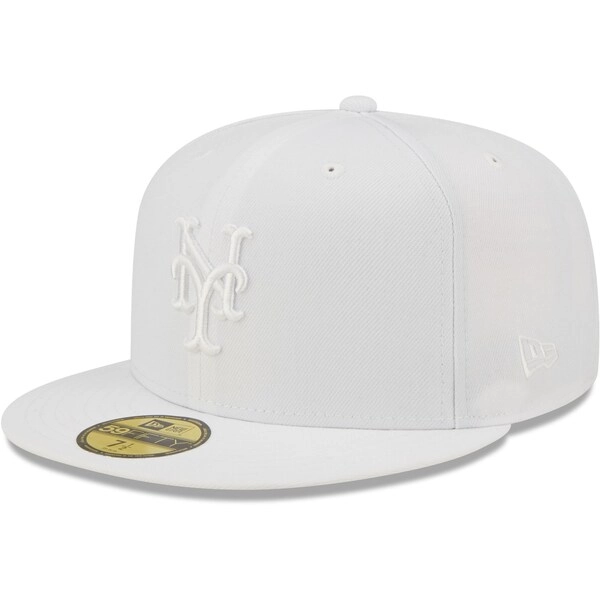 New York Mets New Era White on White 59FIFTY Fitted Hat