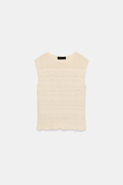 TOP EN MAILLE NID D'ABEILLE