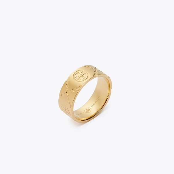 Icon T Monogram Ring in yellow, size 7