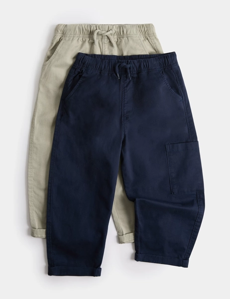 2 Pack Cotton Rich Trousers (2-8 Yrs)
