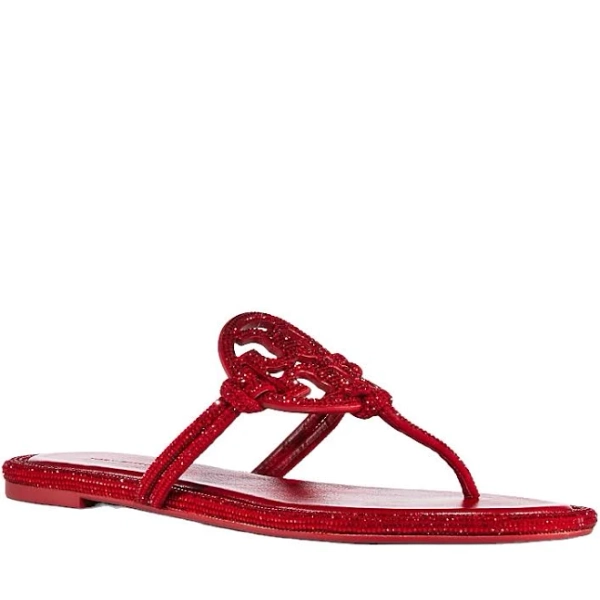 Tory Burch Miller Knotted Pave Sandal - Ruby
