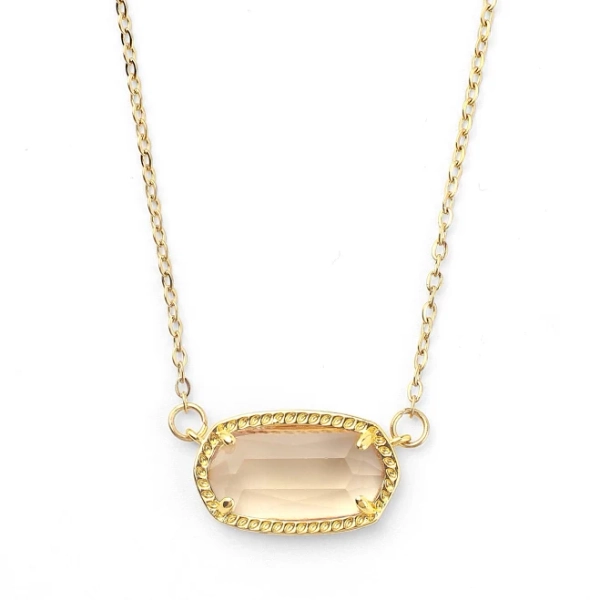 Oval Birthstone Pendant Necklace Inspirational Jewelry by Mint & Lily