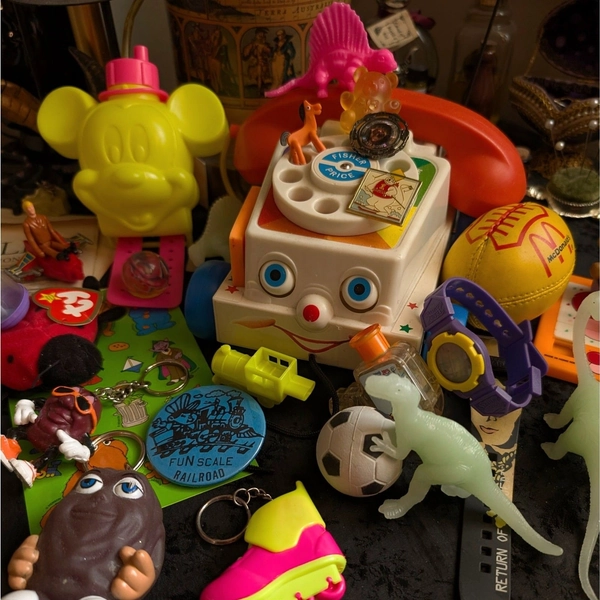 Vintage 80s/90s Toy Trinket Bundle Lot Neon Disney Beanie Baby Kidcore