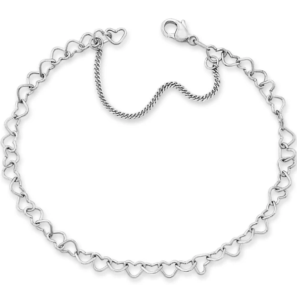 James Avery Women's Sterling Silver Light Connected Hearts Charm Bracelet