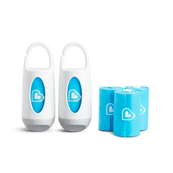 Munchkin Change & Toss Diaper Bag Dispensers, 2 Pack and 5 Piece Refill Rolls - Walmart.com