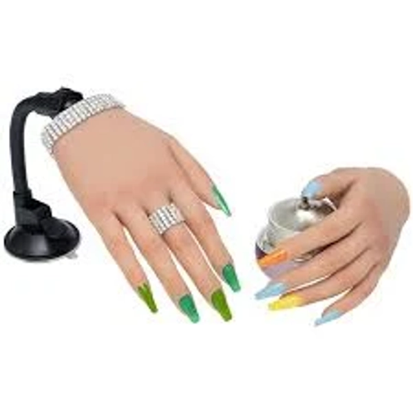 Ultra Lifelike Silicone Flexible Nail Practice Hand