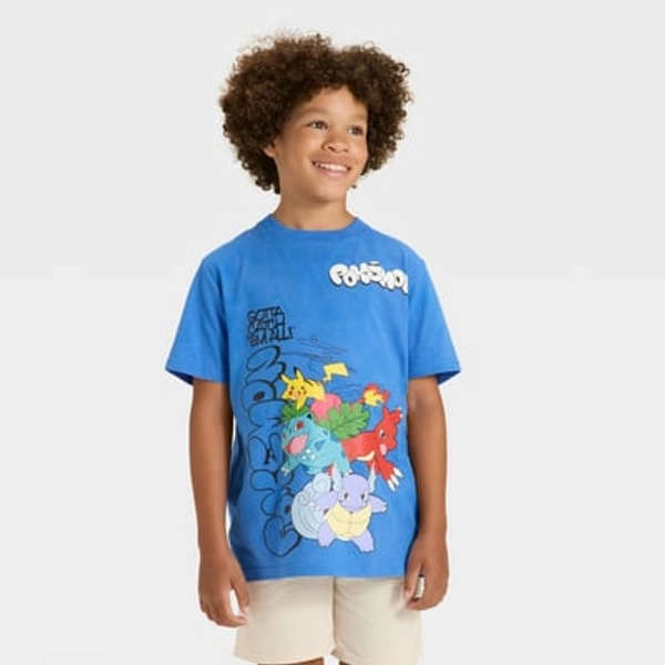 Pokemon Boys' Pokémon Pikachu Short Sleeve Graphic T-Shirt - Blue S