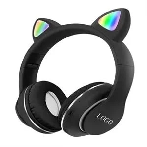 Custom Cute Cat Ears Wireless On-Ear Headphones