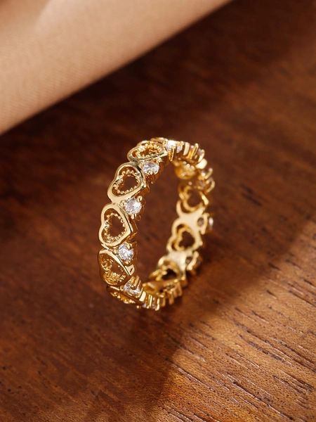 1pc Fashionable Minimalist Full Circle Zirconia Ring For Women, Daily Wear & Holiday Gift