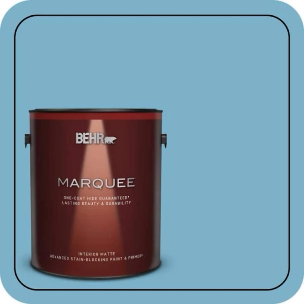 BEHR MARQUEE 1 gal. #M490-4 Frisky Blue One-Coat Hide Matte Interior Paint & Primer