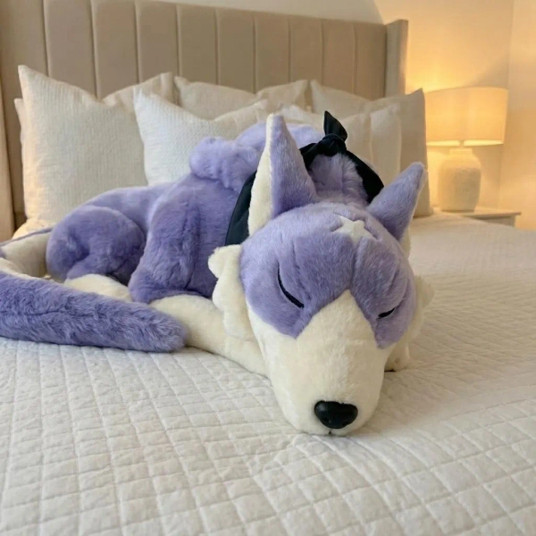 Peluche palamute géante - coussin animal en peluche Monster Hunter Rise wolf - - décoration de jeu - cadeau