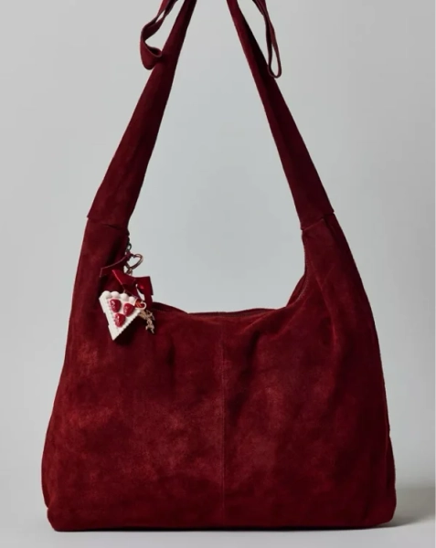 Boston Bow Suede Hobo Bag