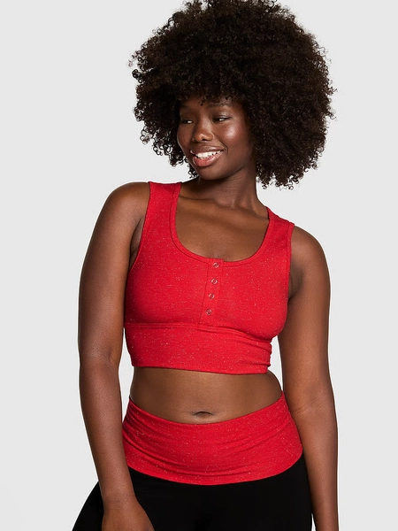 All-Day Cotton Henley Scoop Bra