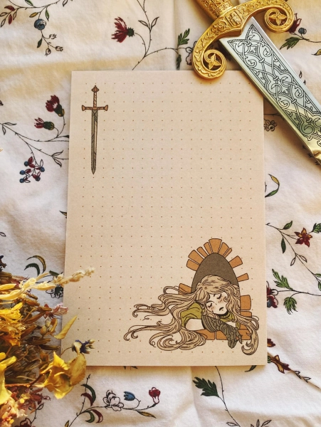 Gauntlet Girl Stationery Notepad, 50 pages dot grid