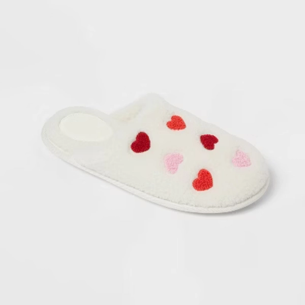 Women's Emily Valentine Hearts Scuff Slipper - Auden™ Ivory XL