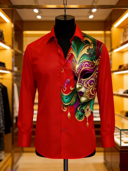 Spring New Men's Thin and Breathable Long Sleeve Shirt Colorful Mask High Definition Printed Shirt Hawaiian Party Men's Clothing - AliExpress 