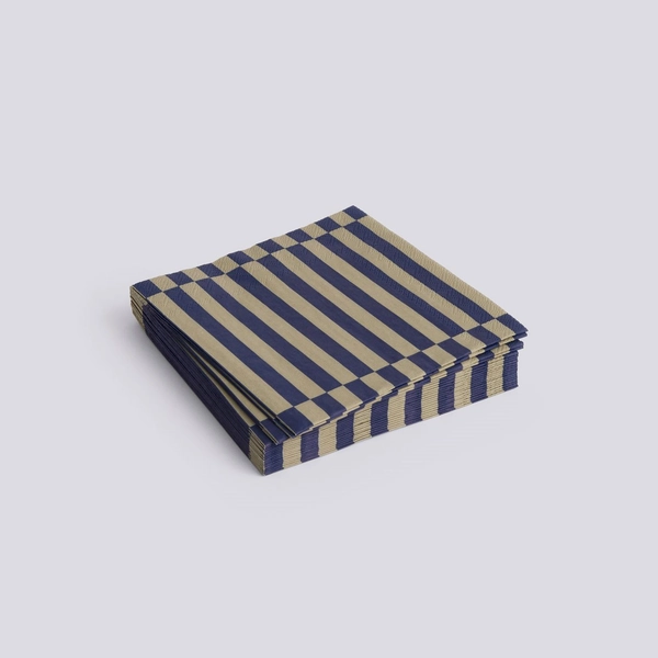 Pattern Napkins-Set of 20 Lunch-Dark blue and dark sand pillar stripe