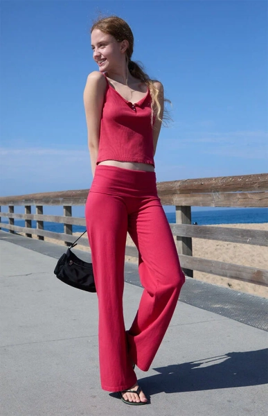 Red Priscilla Flare Pants