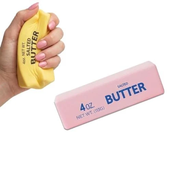 Giant Butter Squishy – Jumbo Squishy Butter Stick, Large & Mini Squeezy Butter Toy, 14oz Stress Relief Slow Rising Fun (Pink)