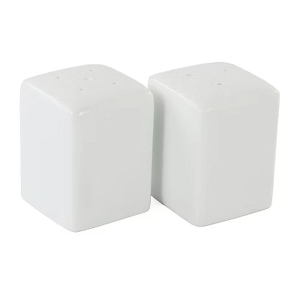 Gibson Our Table Simply White Porcelain 2.25 Inch Square Salt and Pepper Shakers