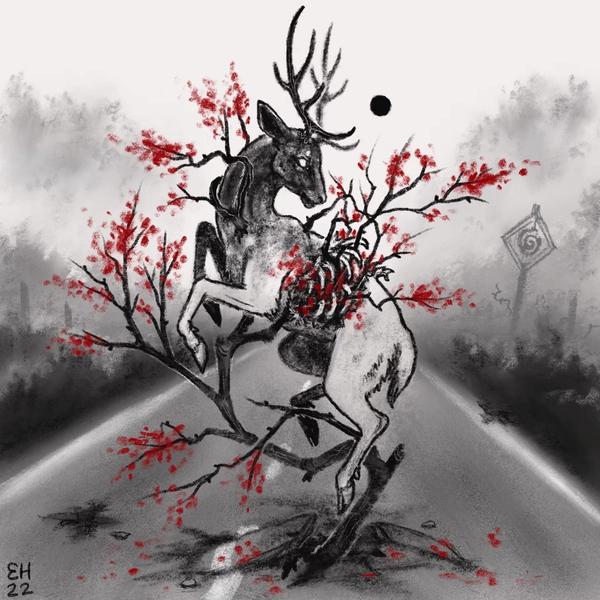 Impasse 8x8 Fine Art Print Dark Darkness Surreal Deer Skull Creepy Spooky Horror Gothic Nature Woods Nature