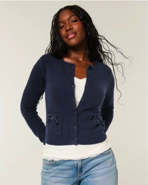 Hollister Comfy Cloud Bow Pocket Cardigan