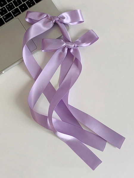 2pcs Women's Simple And Fashionable Bowknot Hair Clip, Elegant Ballet Style Hair Tie, Sweet And Cute Back Head Hair Accessories, Hair Decoration, Hairpin, Alligator Hair Clip With Ribbon, Fairy Braided, Suitable For Daily Use, Extra Long Valentine's Day Valentines Claw Clips Hair Claws Hair Barrettes, School Stuff, College, Winter Outfit For Women, Bows