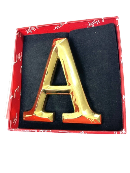 Michael Healy Monogram Letter A Door Knocker Polished Brass NEW
