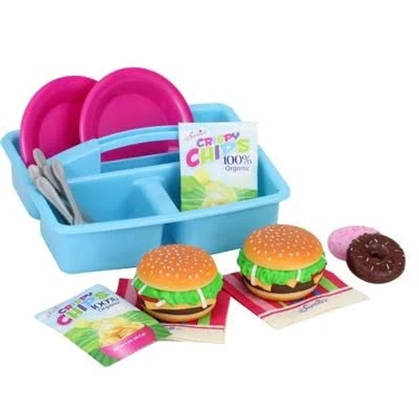 Sophia's 17-Piece Picnic Caddy & Food Set for 18" Dolls