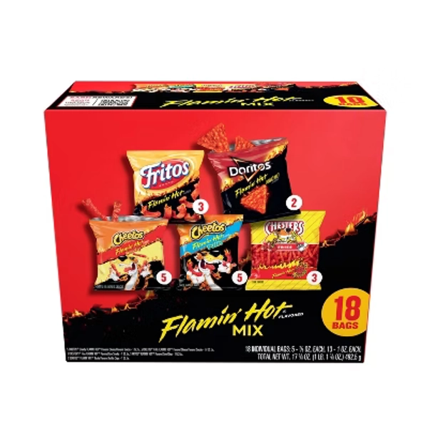 Frito-Lay Chips and Snacks Flamin' Hot Mix Variety Pack - 18ct