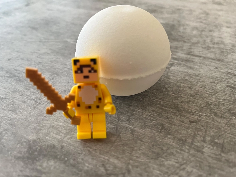 Bath Bombs with Toy - Kids Bath Bombs - Surprise Bath Bomb - Bath Bomb with Brick Builder Character - Dye Free - Sensitive - Organic