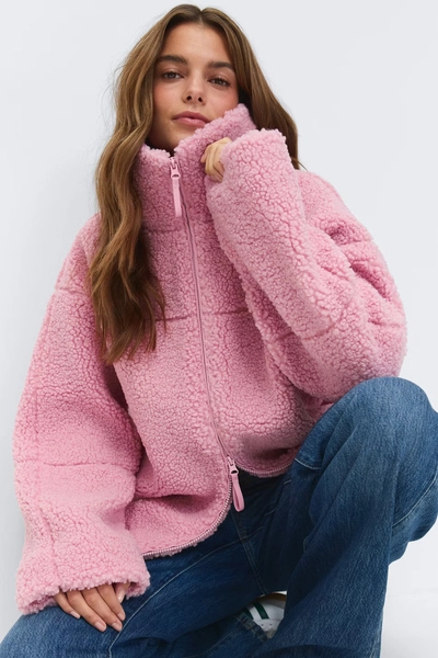 Pile zip jacket