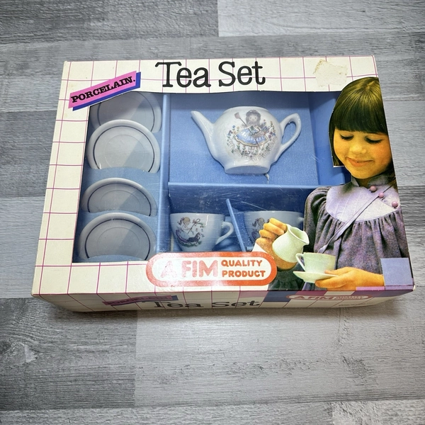 Vintage Children’s Kids Porcelain Tea Set 12 Piece 1970s 80s A FIM Tea Set Boxed
