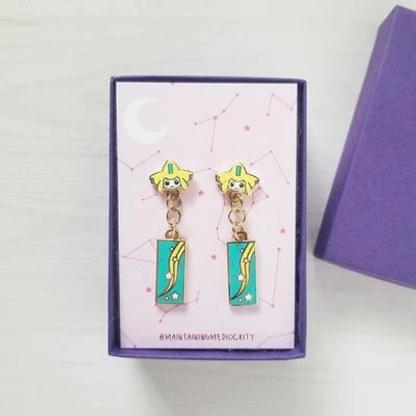 Wishful Star stud earrings | hard enamel | nickel free gold jewelry