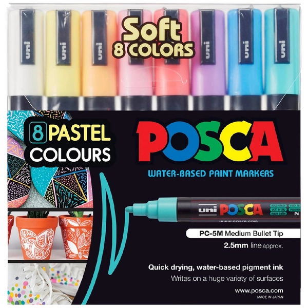 POSCA PC5M Paint Markers Pastel 8 Pack