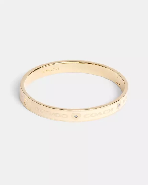 Gold/Chalk Coach Heart And Star Enamel Bangle