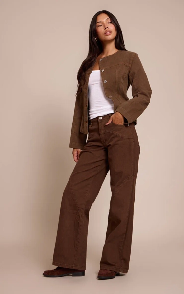 Chocolate Western Seam Detail Jeans