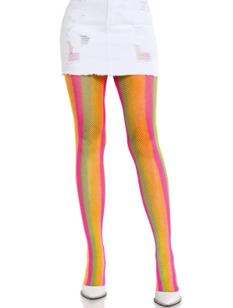 Solara Net Rainbow Stripe Tights