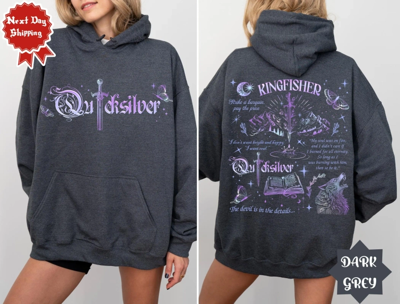 Kingfisher Quicksilver Book Inspired Shirt | Fantasy Sword Moon Wolf Butterfly Witchy Quote Tee Gothic Dark Academia Gift