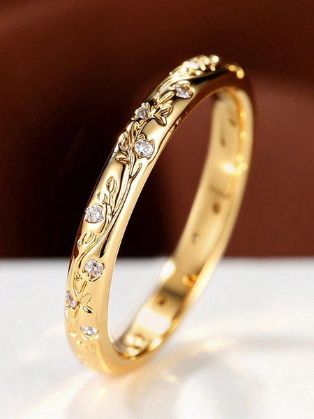1pc Elegant Cubic Zirconia Ring For Women, Wedding Engagement Party Jewelry, Valentine's Day Gift