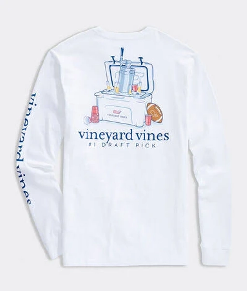 Vineyard Vines Men's #1 Draft Pick Long-Sleeve Pocket Tee