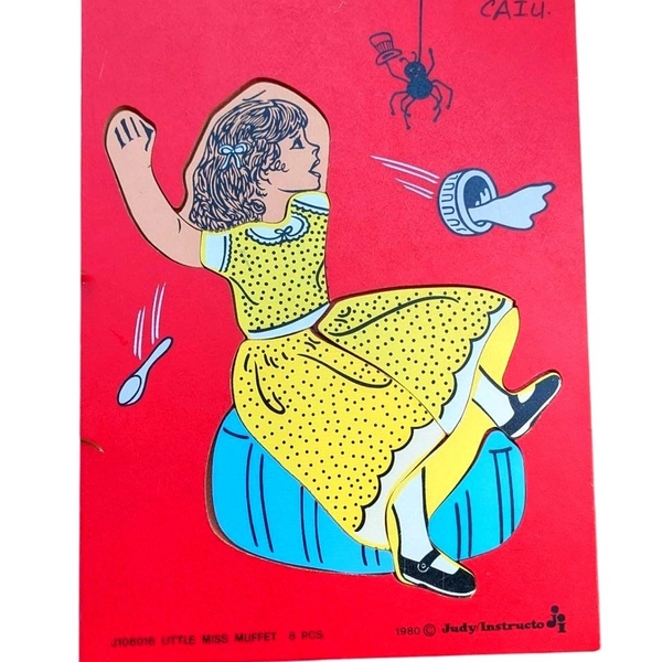Vintage 1980 Judy Instructo Little Miss Muffet Puzzle Nursery Rhymes
