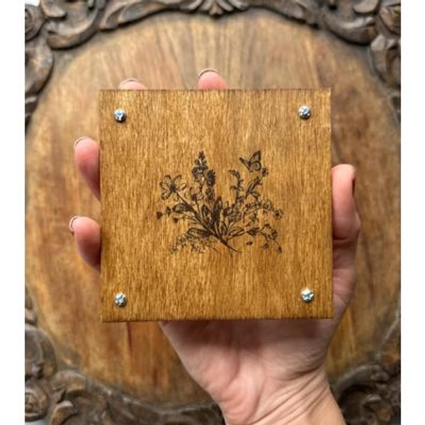 Mini Wood Flower Press Kit: Portable Pocket Press with Wildflower Seeds