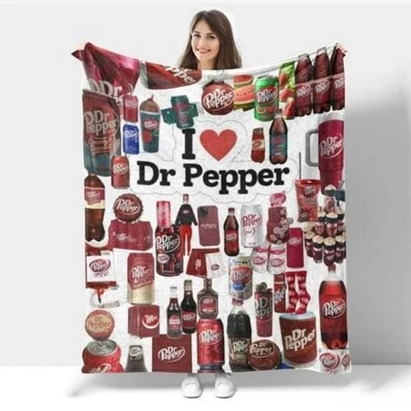 Dr Pepper Ultra Soft Flannel Throw Blanket - Lightweight Spring Summer Thin Fuzzy Blanket for Kids, Girls, Boys & Women, Size: 50 x 40, Other