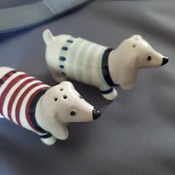 Dachshund with sweater salt and pepper figures