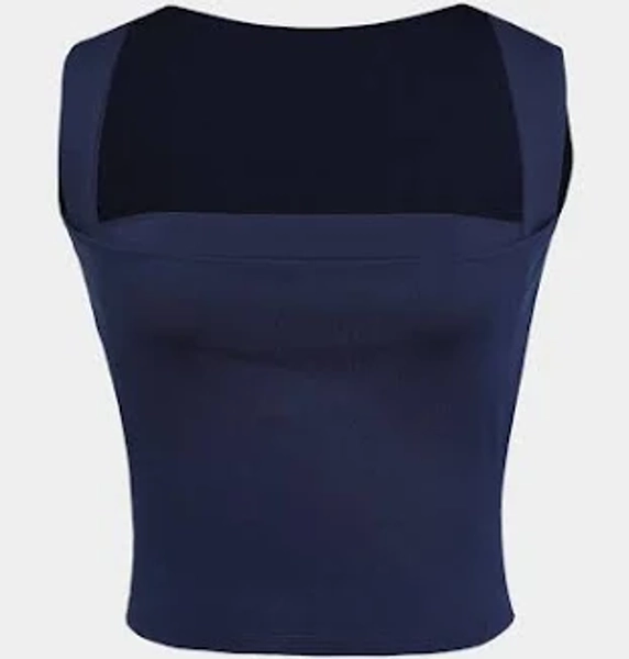 Micas Women's Urban Sexy Square Neck Cropped Tank Top