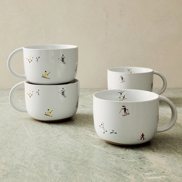 St. Jude Holiday Skiers Wonderland Oversized Mugs (Set of 4)