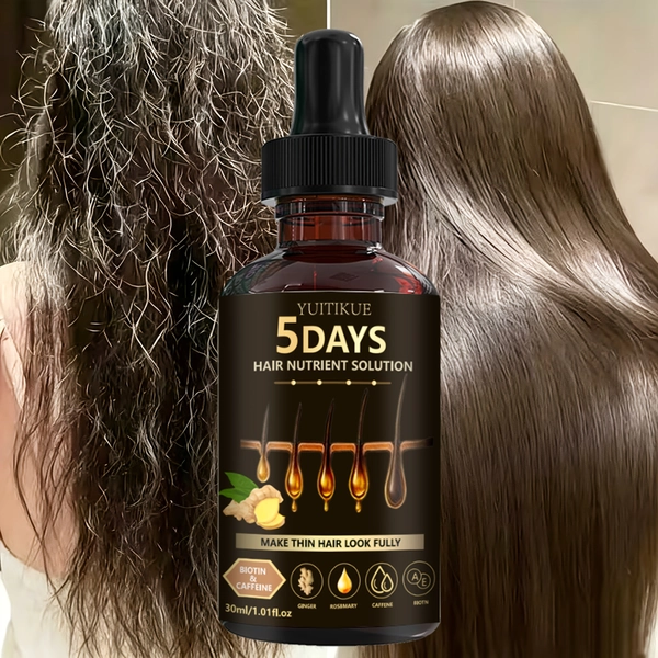 Hair Care Essence, 5-Day Rapid Hair Nourishment, Penetrates Scalp to Nourish Hair Strands and Promote Fullness in Bald Areas, Adds Volume to Fine and Soft Hair, Strengthens Curly Hair