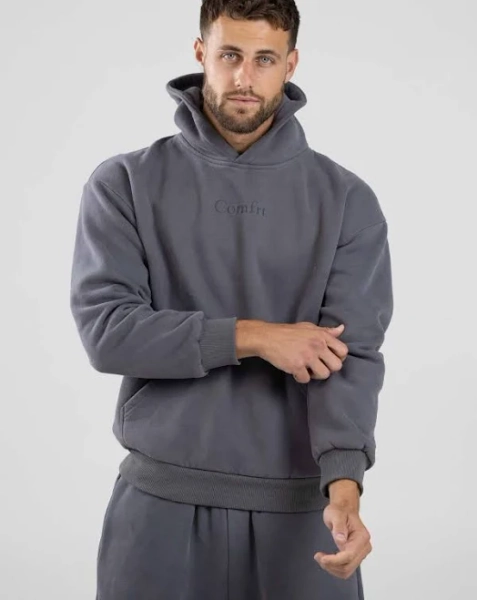 Comfrt Signature Hoodie | Steel Grey | Oversized | XL